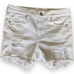AE White Distressed Women's Shorts